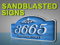 Sandblasted signs 
